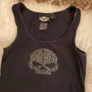 Willie G Harley Davidson ribbed skull tank top